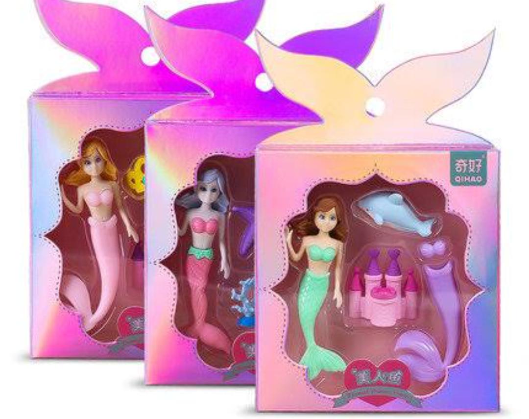 Le Delite Mermaid Theme Party Return Gifts for Kids Girls/Combo Pack of 5  Items I Princess fish Carry Bag,Diary with School Stationary Pencil, Eraser  & Keychain (mermaid full combo (10 piece)) :