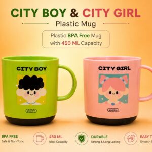 BPA FREE MUGS WITH GIRL AND BOY PRINT